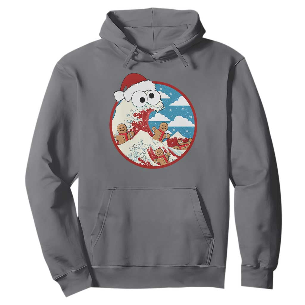 Funny Christmas Hoodie Santa Tsunami Is Eating Ginger Bread Xmas TS11 Charcoal Print Your Wear