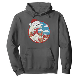 Funny Christmas Hoodie Santa Tsunami Is Eating Ginger Bread Xmas TS11 Dark Heather Print Your Wear