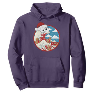 Funny Christmas Hoodie Santa Tsunami Is Eating Ginger Bread Xmas TS11 Purple Print Your Wear