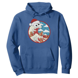 Funny Christmas Hoodie Santa Tsunami Is Eating Ginger Bread Xmas TS11 Royal Blue Print Your Wear