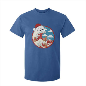 Funny Christmas T Shirt For Kid Santa Tsunami Is Eating Ginger Bread Xmas TS11 Royal Blue Print Your Wear