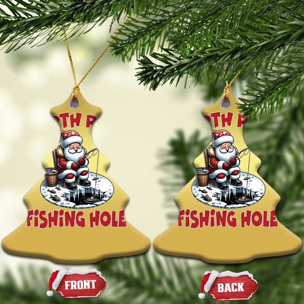 Funny Xmas Fishing Christmas Ornament North Pole Fishing Hole Cute Santa TS11 Christmas Tree Gold Print Your Wear