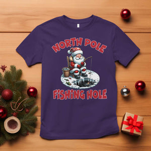 Funny Christmas Fishing T Shirt North Pole Fishing Hole Cute Santa TS11 Purple Print Your Wear