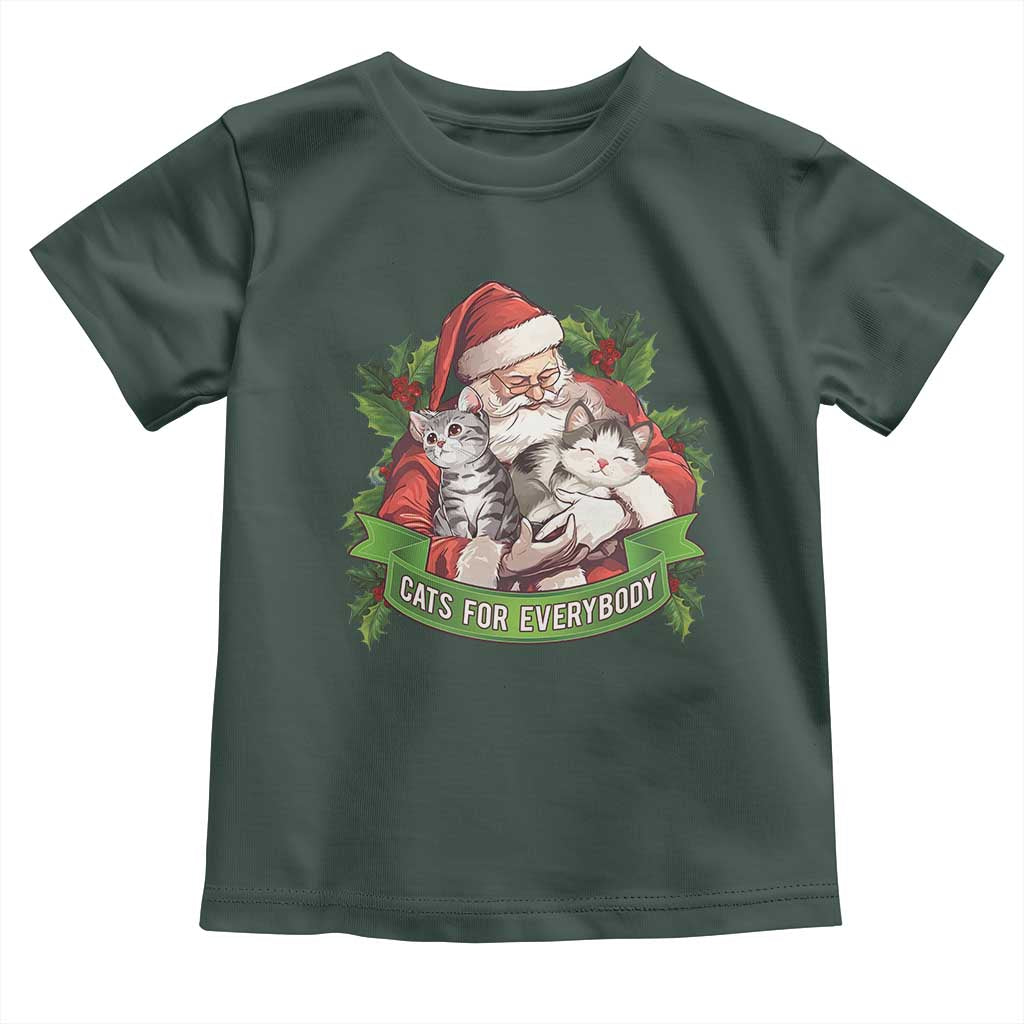 Christmas Cats Owner Baby Shirt Cats For Everybody Vintage Santa Mistletoe TS11 Dark Forest Green Print Your Wear