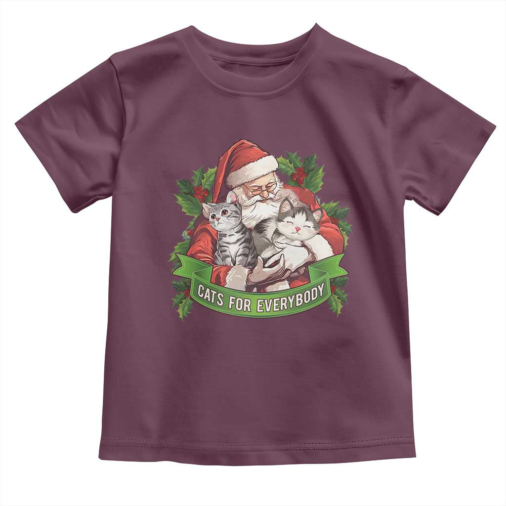 Christmas Cats Owner Baby Shirt Cats For Everybody Vintage Santa Mistletoe TS11 Maroon Print Your Wear