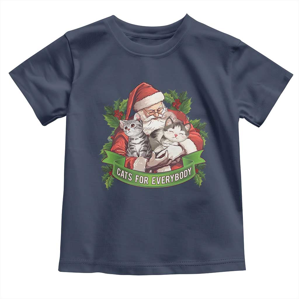 Christmas Cats Owner Baby Shirt Cats For Everybody Vintage Santa Mistletoe TS11 Navy Print Your Wear