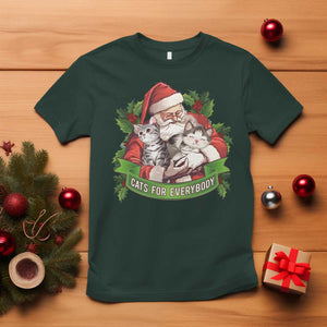 Christmas Cats Owner T Shirt Cats For Everybody Vintage Santa Mistletoe TS11 Dark Forest Green Print Your Wear