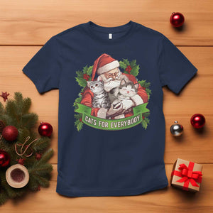 Christmas Cats Owner T Shirt Cats For Everybody Vintage Santa Mistletoe TS11 Navy Print Your Wear