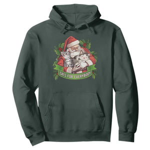 Christmas Cats Owner Hoodie Cats For Everybody Vintage Santa Mistletoe TS11 Dark Forest Green Print Your Wear