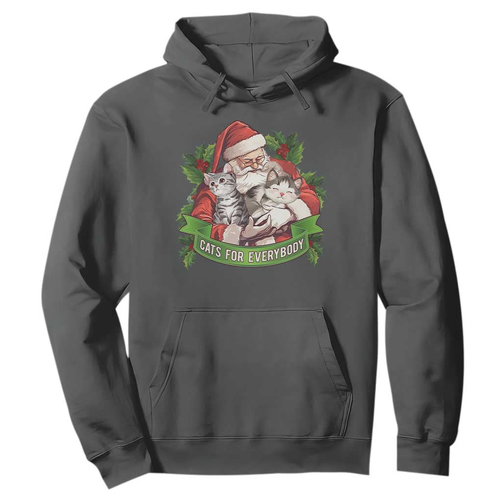 Christmas Cats Owner Hoodie Cats For Everybody Vintage Santa Mistletoe TS11 Dark Heather Print Your Wear