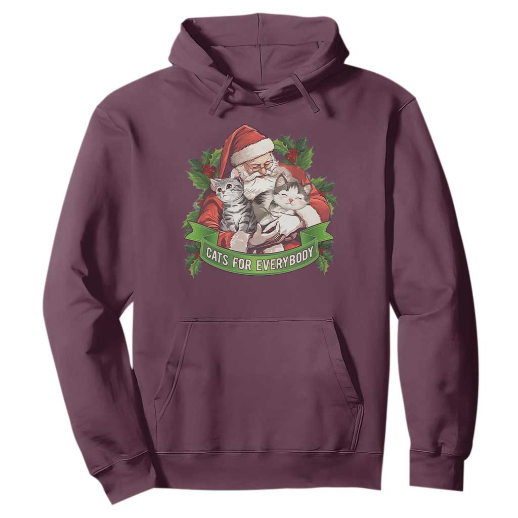 Christmas Cats Owner Hoodie Cats For Everybody Vintage Santa Mistletoe TS11 Maroon Print Your Wear