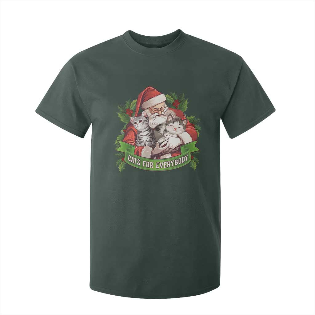 Christmas Cats Owner T Shirt For Kid Cats For Everybody Vintage Santa Mistletoe TS11 Dark Forest Green Print Your Wear