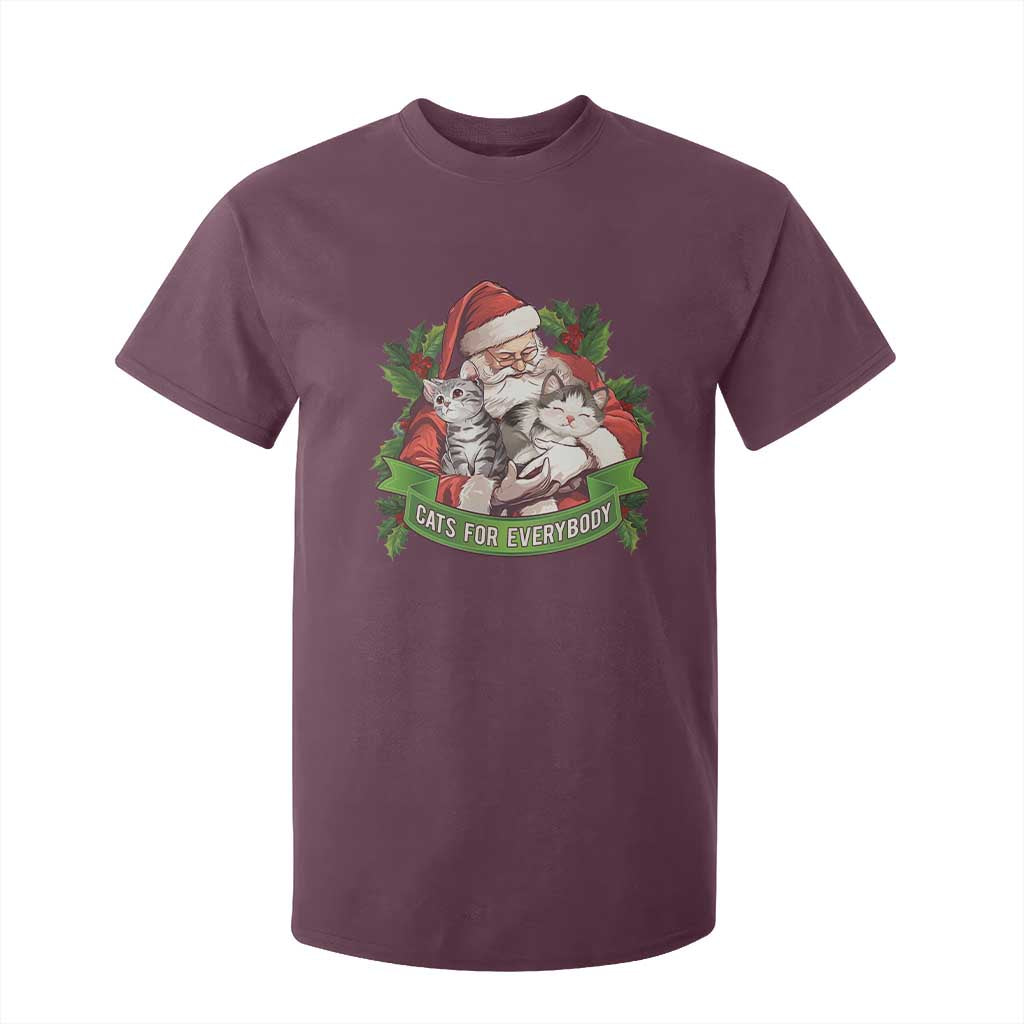 Christmas Cats Owner T Shirt For Kid Cats For Everybody Vintage Santa Mistletoe TS11 Maroon Print Your Wear