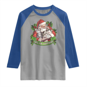Christmas Cats Owner Raglan Shirt Cats For Everybody Vintage Santa Mistletoe TS11 Sport Gray Royal Print Your Wear