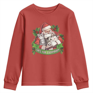Christmas Cats Owner Youth Sweatshirt Cats For Everybody Vintage Santa Mistletoe TS11 Red Print Your Wear