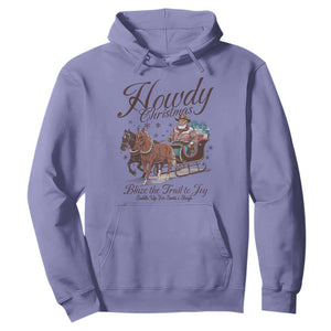 Western Christmas Hoodie Howdy Christmas Blaze The Trail To Joy Cowboy Santa TS11 Violet Print Your Wear