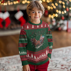 Western Christmas Ugly Christmas Sweater Howdy Christmas Blaze The Trail To Joy Cowboy Santa TS11 Christmas Print Your Wear