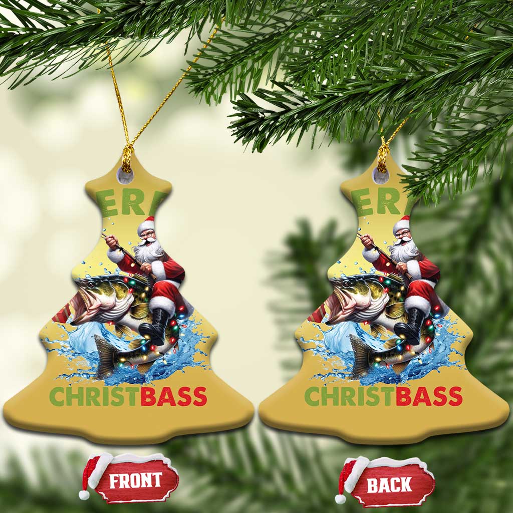 Funny Xmas Fishing Christmas Ornament Merry Christbass Santa Xmas Tree TS11 Christmas Tree Gold Print Your Wear