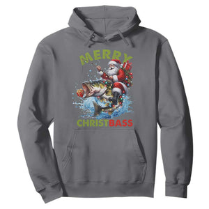Funny Christmas Fishing Hoodie Merry Christbass Santa Xmas Tree TS11 Charcoal Print Your Wear