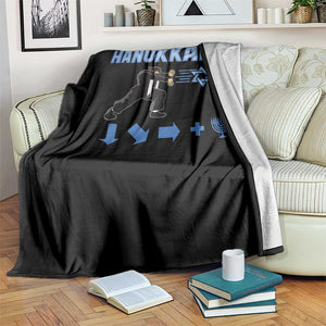 Funny Hanukkah Arcade Game Throw Blanket Jewish Fighter Menorah Star Of David TS11 Print Your Wear