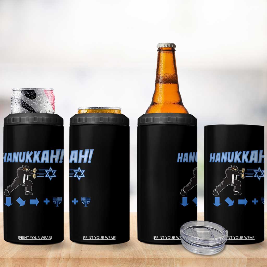 Funny Hanukkah Arcade Game 4 in 1 Can Cooler Tumbler Jewish Fighter Menorah Star Of David TS11 Print Your Wear