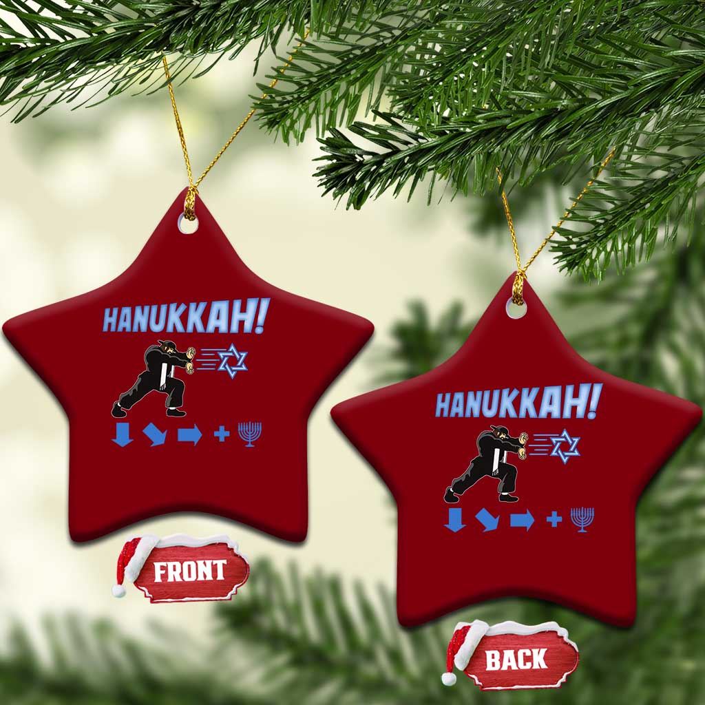 Funny Hanukkah Arcade Game Ceramic Ornament Jewish Fighter Menorah Star Of David TS11 Print Your Wear