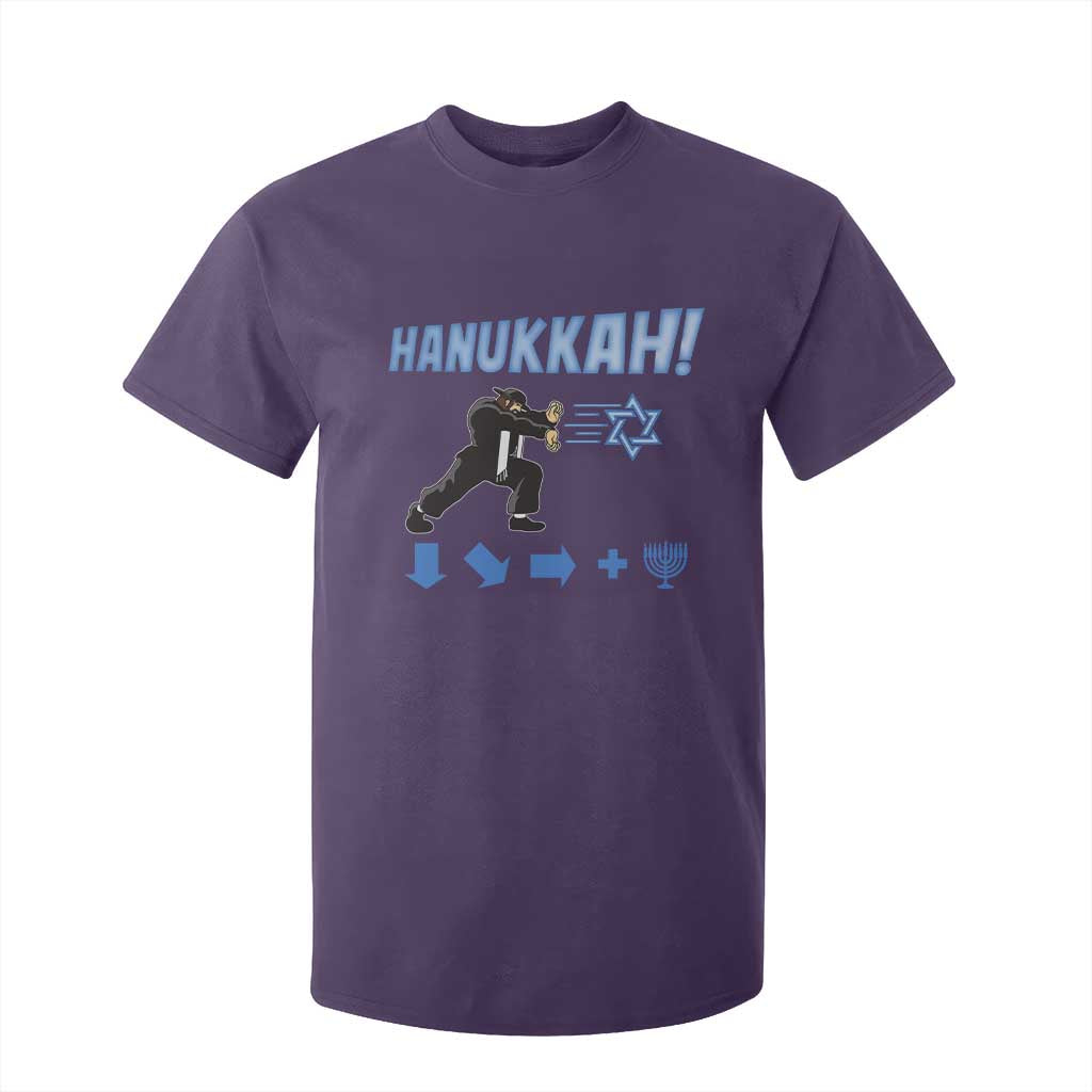Funny Hanukkah Arcade Game T Shirt For Kid Jewish Fighter Menorah Star Of David TS11 Purple Print Your Wear