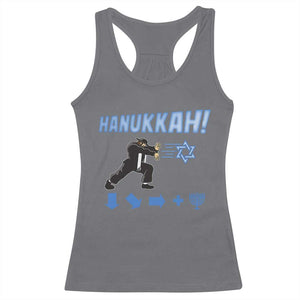Funny Hanukkah Arcade Game Racerback Tank Top Jewish Fighter Menorah Star Of David TS11 Charcoal Print Your Wear