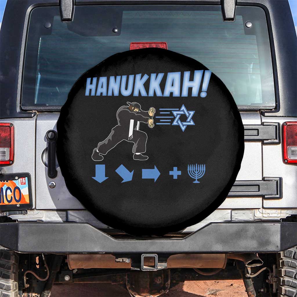 Funny Hanukkah Arcade Game Spare Tire Cover Jewish Fighter Menorah Star Of David TS11 No hole Black Print Your Wear