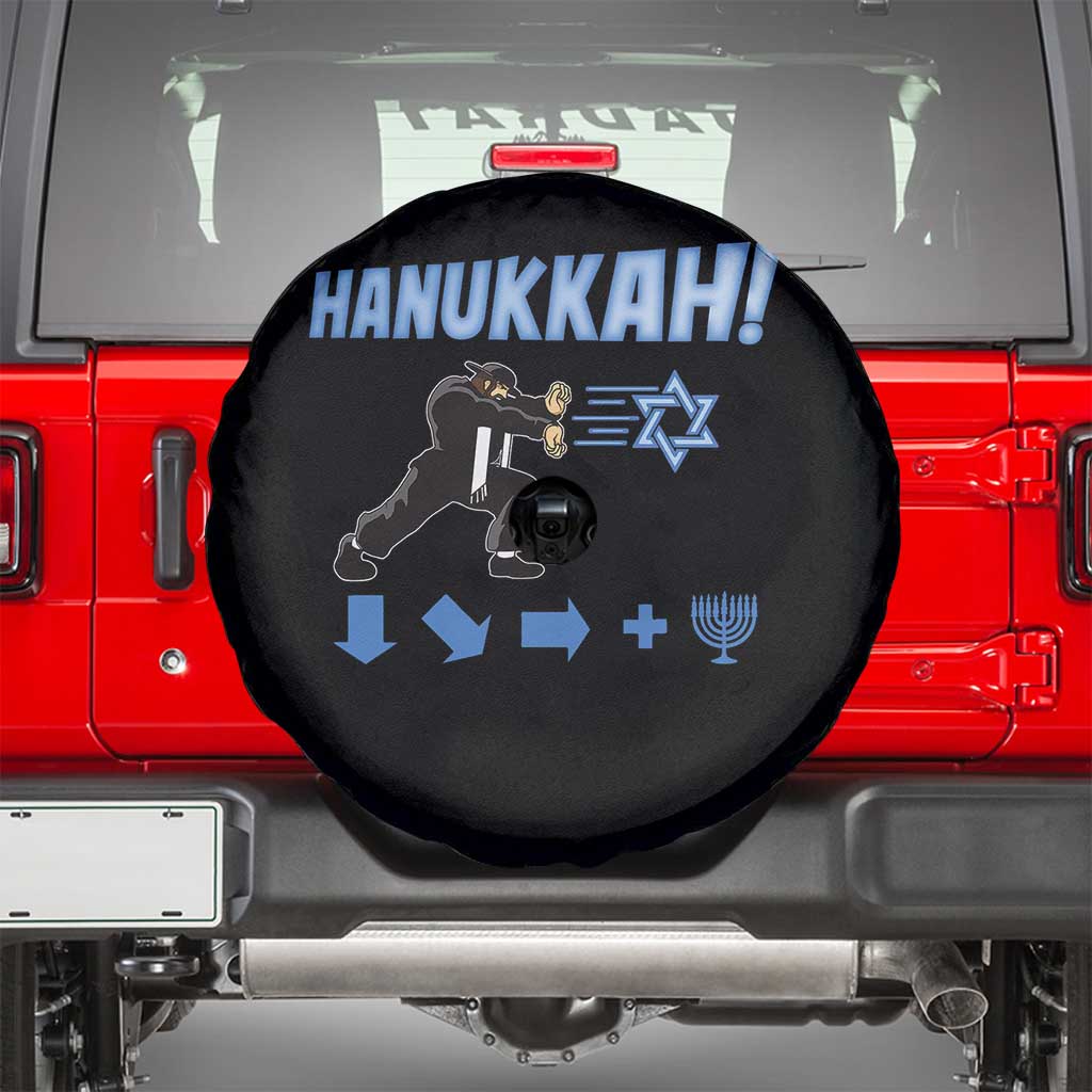 Funny Hanukkah Arcade Game Spare Tire Cover Jewish Fighter Menorah Star Of David TS11 Black Print Your Wear