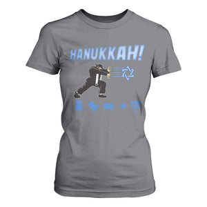 Funny Hanukkah Arcade Game T Shirt For Women Jewish Fighter Menorah Star Of David TS11 Charcoal Print Your Wear