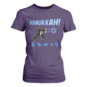 Funny Hanukkah Arcade Game T Shirt For Women Jewish Fighter Menorah Star Of David TS11 Purple Print Your Wear