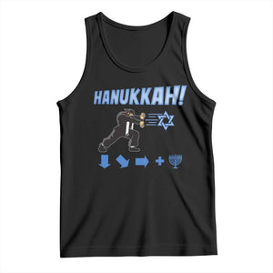 Funny Hanukkah Arcade Game Tank Top Jewish Fighter Menorah Star Of David TS11 Black Print Your Wear