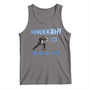 Funny Hanukkah Arcade Game Tank Top Jewish Fighter Menorah Star Of David TS11 Deep Heather Print Your Wear