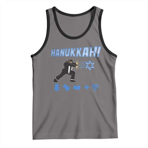 Funny Hanukkah Arcade Game Tank Top Jewish Fighter Menorah Star Of David TS11 Deep Heather Black Print Your Wear