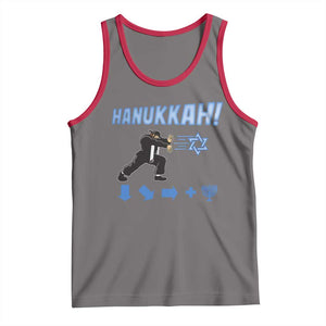 Funny Hanukkah Arcade Game Tank Top Jewish Fighter Menorah Star Of David TS11 Deep Heather Red Print Your Wear