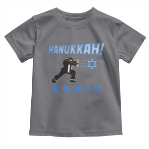 Funny Hanukkah Arcade Game Toddler T Shirt Jewish Fighter Menorah Star Of David TS11 Charcoal Print Your Wear