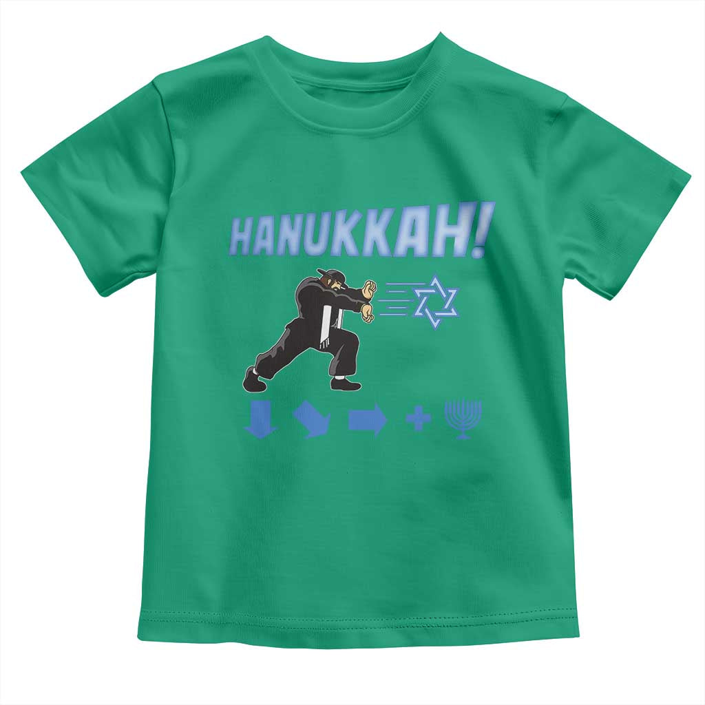 Funny Hanukkah Arcade Game Toddler T Shirt Jewish Fighter Menorah Star Of David TS11 Irish Green Print Your Wear