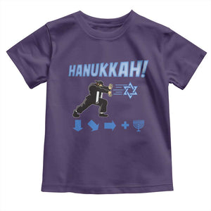 Funny Hanukkah Arcade Game Toddler T Shirt Jewish Fighter Menorah Star Of David TS11 Purple Print Your Wear