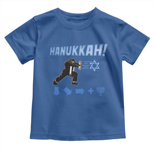 Funny Hanukkah Arcade Game Toddler T Shirt Jewish Fighter Menorah Star Of David TS11 Royal Blue Print Your Wear