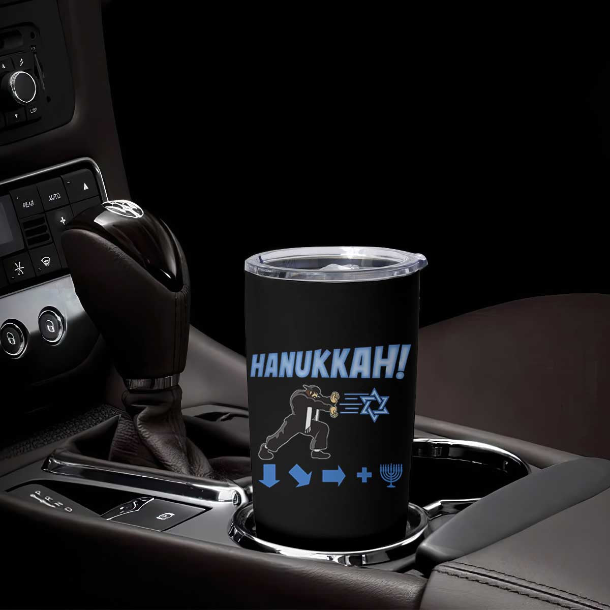 Funny Hanukkah Arcade Game Tumbler Cup Jewish Fighter Menorah Star Of David TS11 Print Your Wear