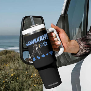 Funny Hanukkah Arcade Game Tumbler With Handle Jewish Fighter Menorah Star Of David TS11 Print Your Wear