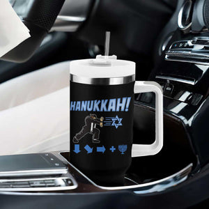 Funny Hanukkah Arcade Game Tumbler With Handle Jewish Fighter Menorah Star Of David TS11 Print Your Wear
