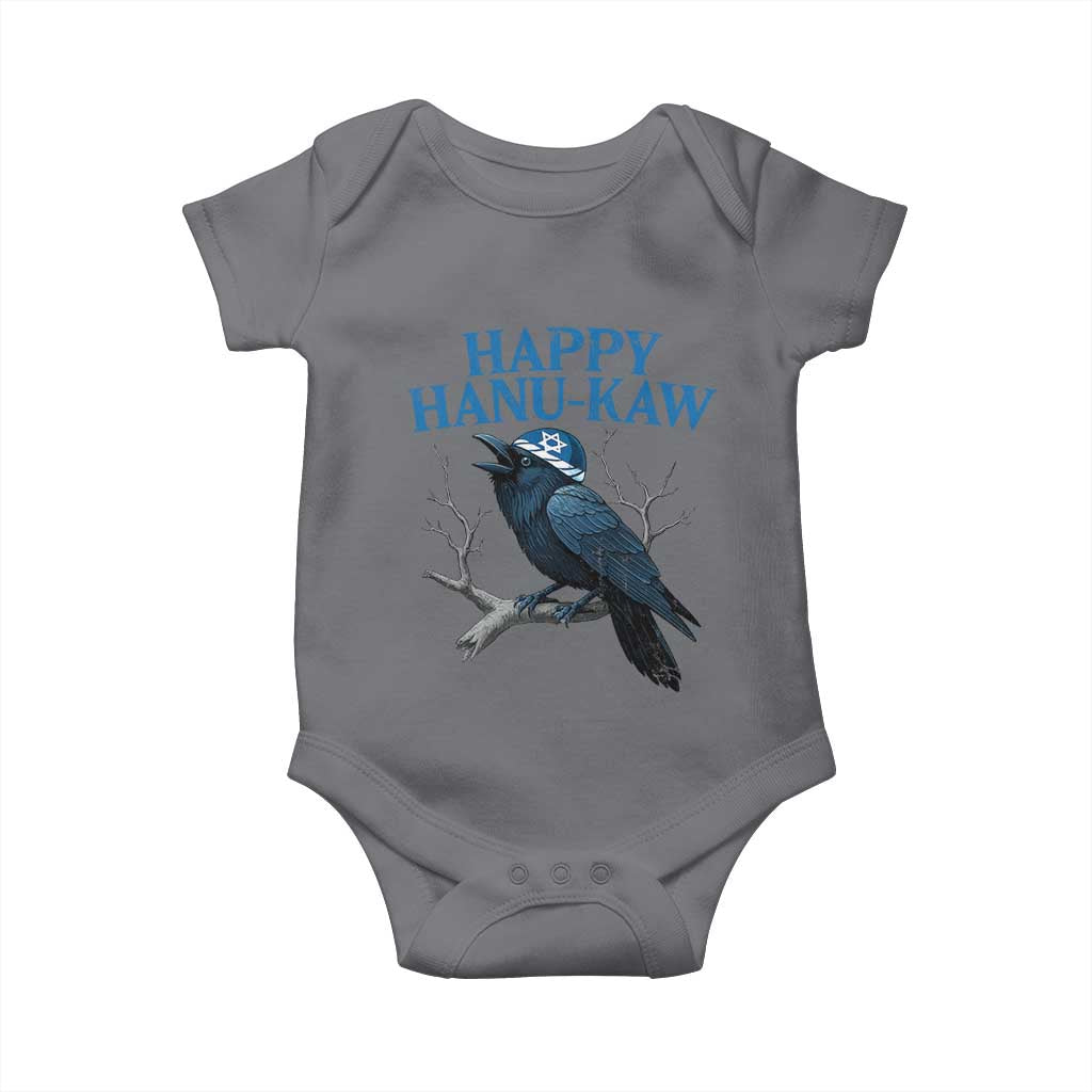 Funny Hanukkah Crow Baby Onesie Happy Hanukaw Jewish Holiday TS11 Charcoal Print Your Wear