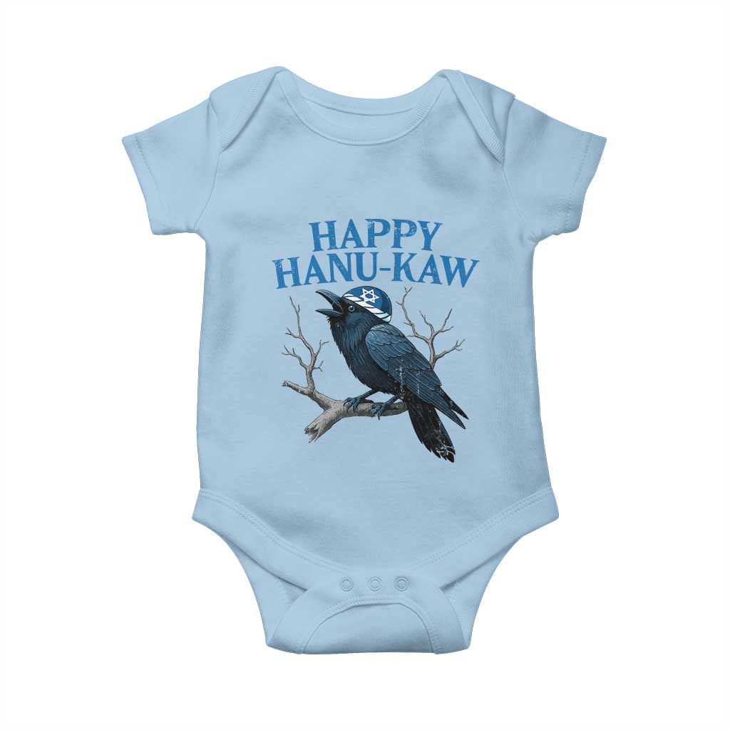 Funny Hanukkah Crow Baby Onesie Happy Hanukaw Jewish Holiday TS11 Light Blue Print Your Wear
