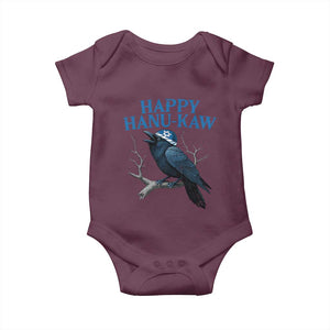 Funny Hanukkah Crow Baby Onesie Happy Hanukaw Jewish Holiday TS11 Maroon Print Your Wear