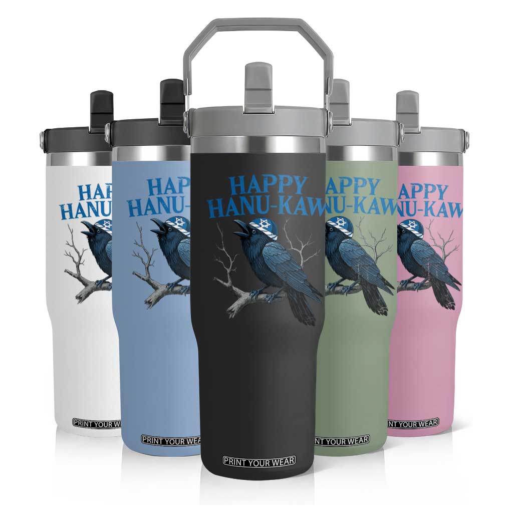 Funny Hanukkah Crow Flip Straw Tumbler Happy Hanukaw Jewish Holiday TS11 Print Your Wear