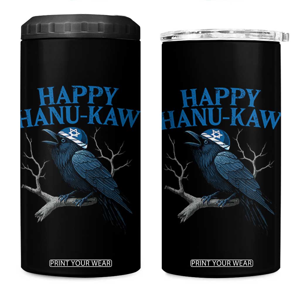 Funny Hanukkah Crow 4 in 1 Can Cooler Tumbler Happy Hanukaw Jewish Holiday TS11 One Size: 16 oz Black Print Your Wear
