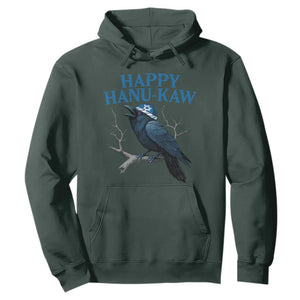 Funny Hanukkah Crow Hoodie Happy Hanukaw Jewish Holiday TS11 Dark Forest Green Print Your Wear