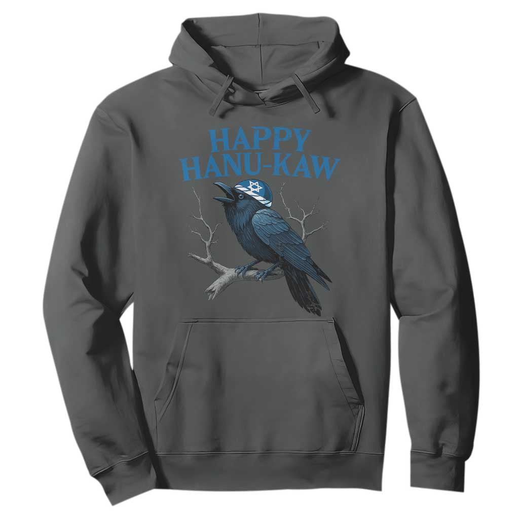 Funny Hanukkah Crow Hoodie Happy Hanukaw Jewish Holiday TS11 Dark Heather Print Your Wear